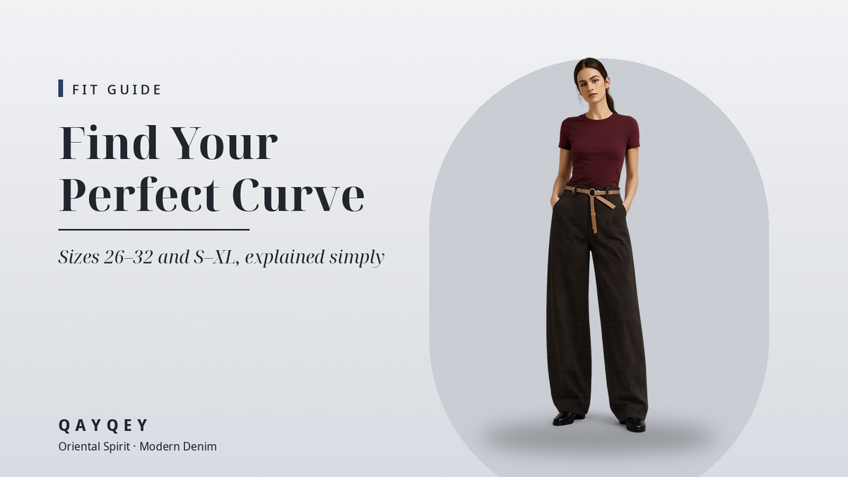 Curved Jeans Fit Guide: Finding Your Size (26–32 & S–XL)