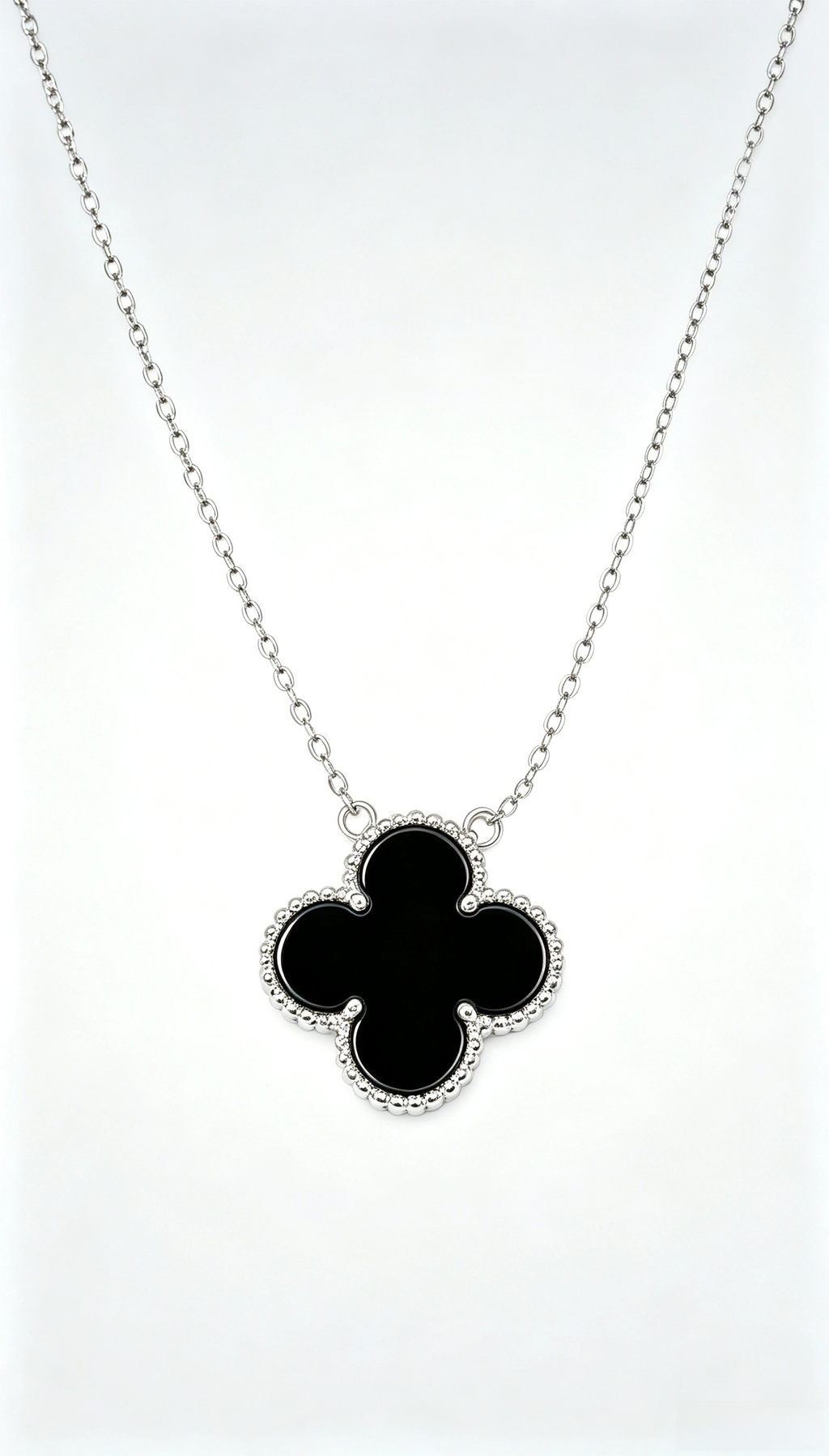 SST1819 925 Sterling Silver Four-Leaf Clover Necklace