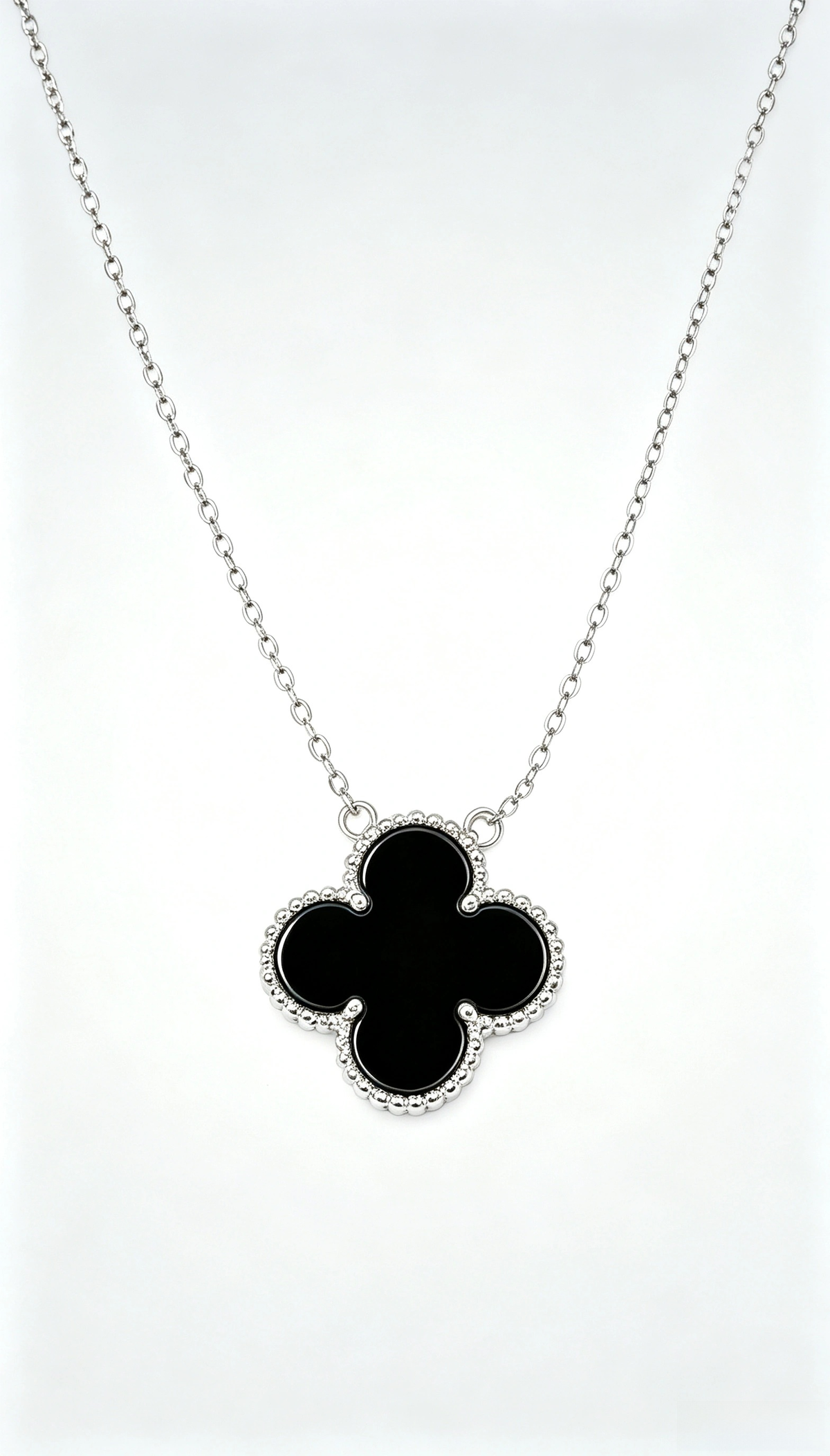 SST1819 925 Sterling Silver Four-Leaf Clover Necklace