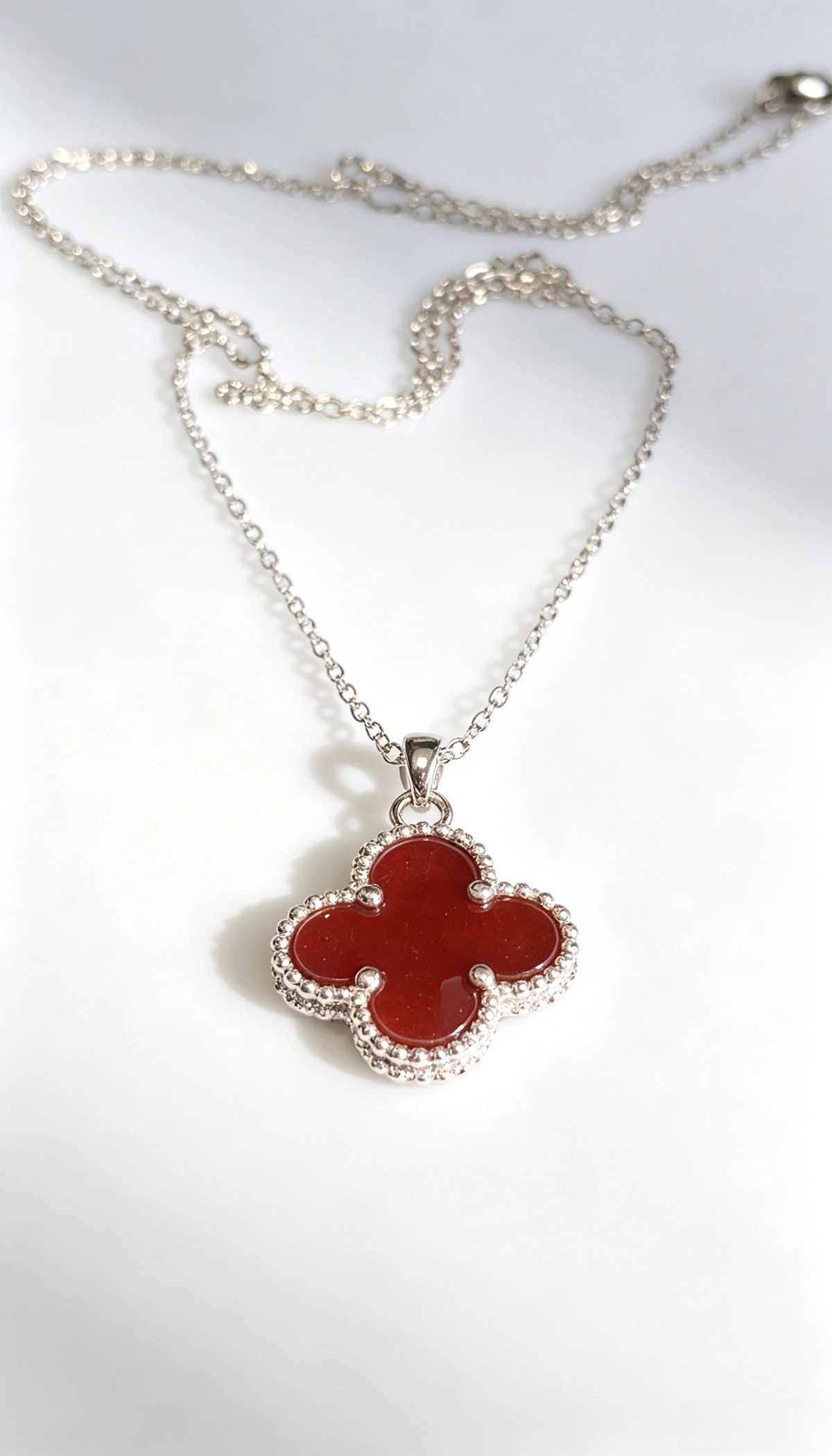 SST1819 925 Sterling Silver Four-Leaf Clover Necklace