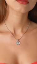 SST251 925 Sterling Silver Round Medallion Pendant Necklace