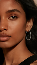 SSC1350 925 Sterling Silver Twisted Round Hoop Earrings